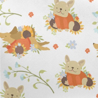 Dog In Sweater With Flowers Pongee