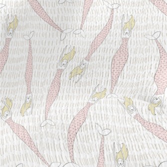 Pink Happy Mermaid Stretch Jersey