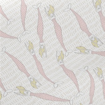 Pink Happy Mermaid Midweight Cotton Poplin