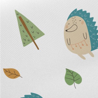 Cute Forest Hedgehog Midweight Cotton Poplin