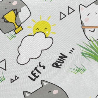 Cat Playing Ball And Winning T Midweight Cotton Poplin