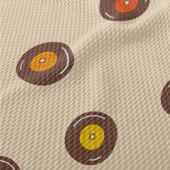Retro Vinyl Records Birdseye Piqué
