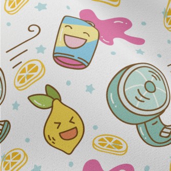 Summer Themed Graffiti Chiffon