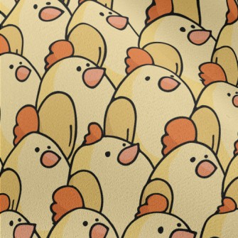 Cute Hand Drawn Chickens Chiffon