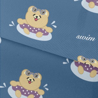 Cute Little Bear Loves Swimmin Waterproof Oxford