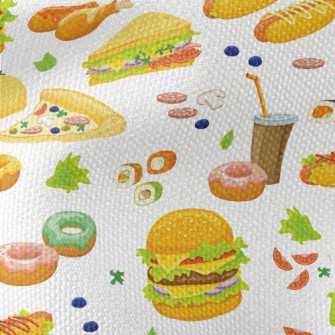 Hand Drawn Delicious Fast Food Waterproof Canvas