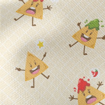 Cartoon Potato Chips With Dip Waterproof Canvas
