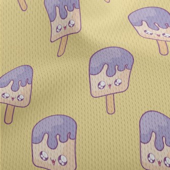 Big Eyes Purple Popsicle Athletic Mesh Flat Back