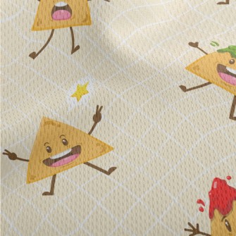 Cartoon Potato Chips With Dip Athletic Mesh Flat Back