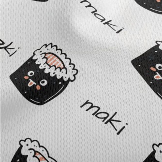 Salmon Sushi Roll Athletic Mesh Flat Back