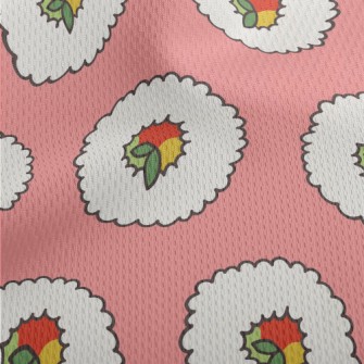 Cute Cartoon Sushi Roll Athletic Mesh Flat Back