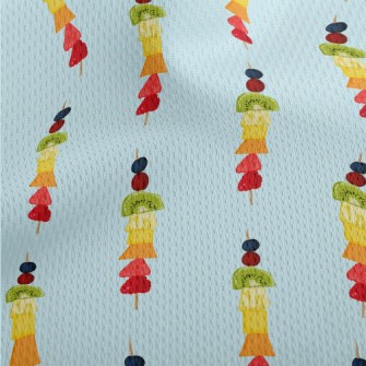 Rainbow Fruit Skewers Athletic Mesh Flat Back