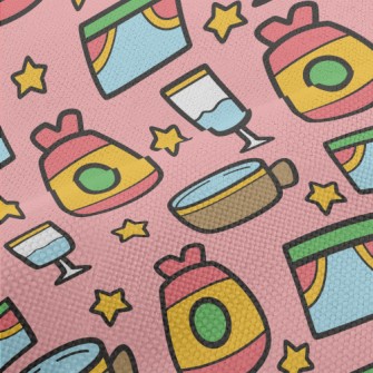 Cartoon Hand Drawn Cup Performance Linen