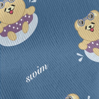 Cute Little Bear Loves Swimmin Standard Corduroy