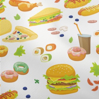 Hand Drawn Delicious Fast Food Dobby