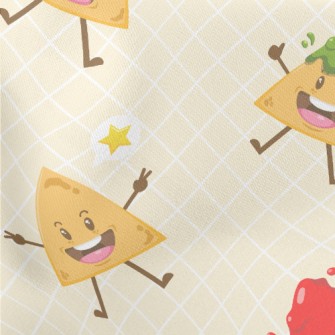 Cartoon Potato Chips With Dip Stretch Ponte