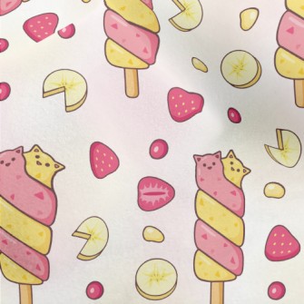 Two-color Cat Popsicle Micro Fleece