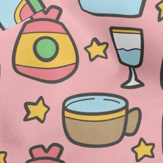 Cartoon Hand Drawn Cup Micro Fleece