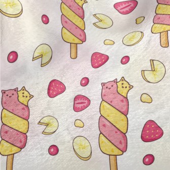 Two-color Cat Popsicle Minky