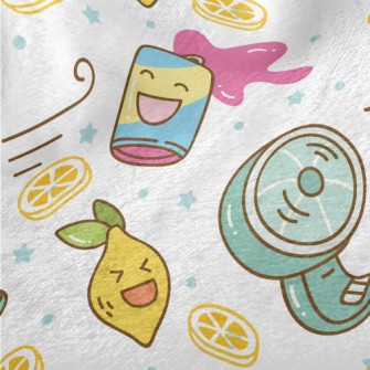 Summer Themed Graffiti Minky