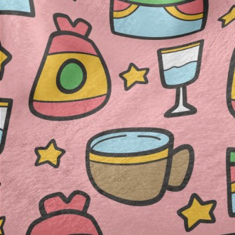 Cartoon Hand Drawn Cup Minky