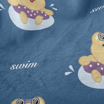 Cute Little Bear Loves Swimmin Minky