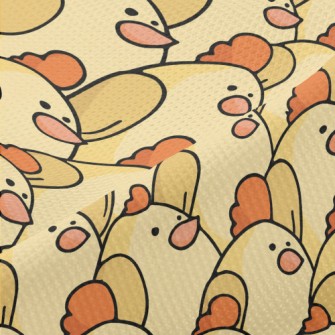 Cute Hand Drawn Chickens Piqué