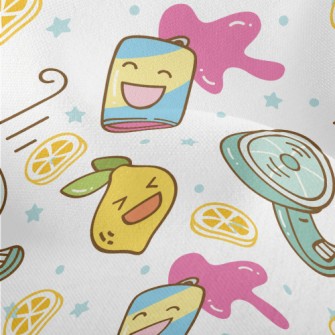 Summer Themed Graffiti Lightweight Performance Linen