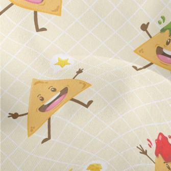 Cartoon Potato Chips With Dip Lightweight Performance Linen