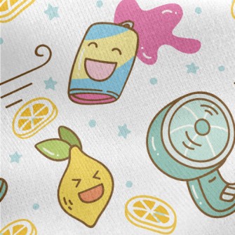 Summer Themed Graffiti Jersey Backed Fleece