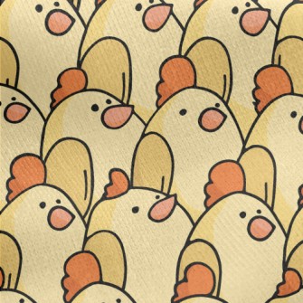 Cute Hand Drawn Chickens Jersey Backed Fleece