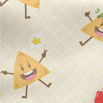 Cartoon Potato Chips With Dip Jersey Backed Fleece
