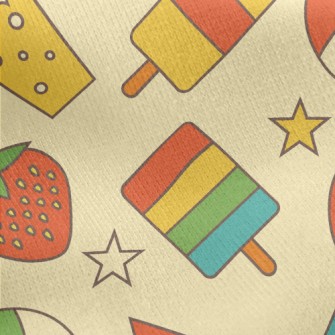 Retro Summer Beach Jersey Backed Fleece