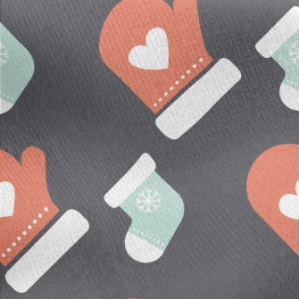 Christmas Gloves And Socks Jersey Backed Fleece