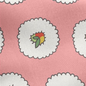 Cute Cartoon Sushi Roll Jersey Backed Fleece