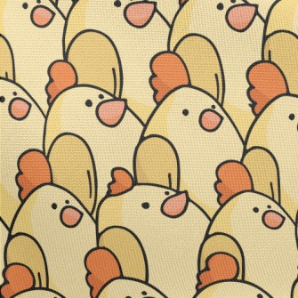 Cute Hand Drawn Chickens Pongee