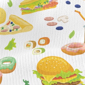 Hand Drawn Delicious Fast Food Stretch Jersey