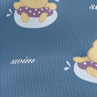 Cute Little Bear Loves Swimmin Stretch Jersey