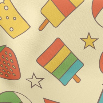 Retro Summer Beach Lightweight Cotton Poplin