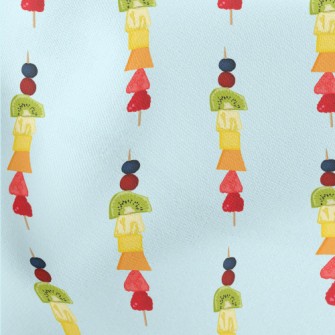 Rainbow Fruit Skewers Lightweight Cotton Poplin