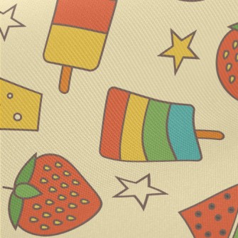 Retro Summer Beach Midweight Cotton Poplin