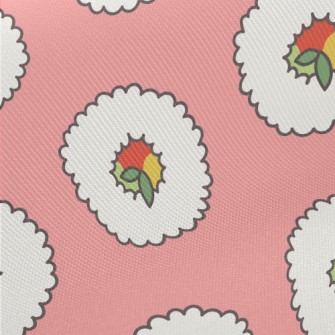 Cute Cartoon Sushi Roll Midweight Cotton Poplin