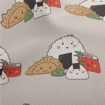 Japanese Dumplings And Sushi Athletic Mesh Flat Back