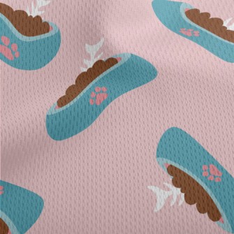 Cartoon Cat Food Bowl Athletic Mesh Flat Back