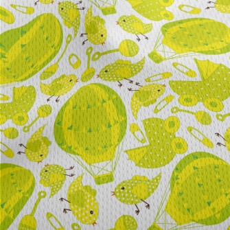 Yellow Green Baby Toy Athletic Mesh Flat Back