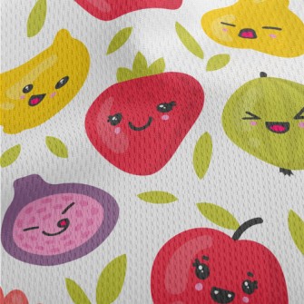 Cartoon Playful Fruits Athletic Mesh Flat Back