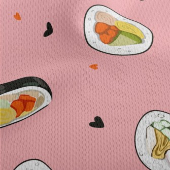 Korean Rice Rolls Athletic Mesh Flat Back