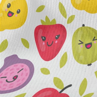 Cartoon Playful Fruits Terry