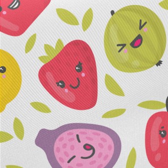 Cartoon Playful Fruits Twill