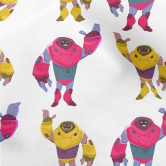 Handsome Colorful Robot Micro Fleece